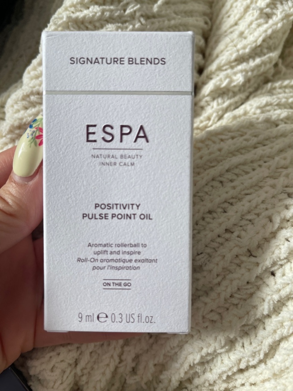 Positivity Pulse Point Oil Rollerball - Cream White Box